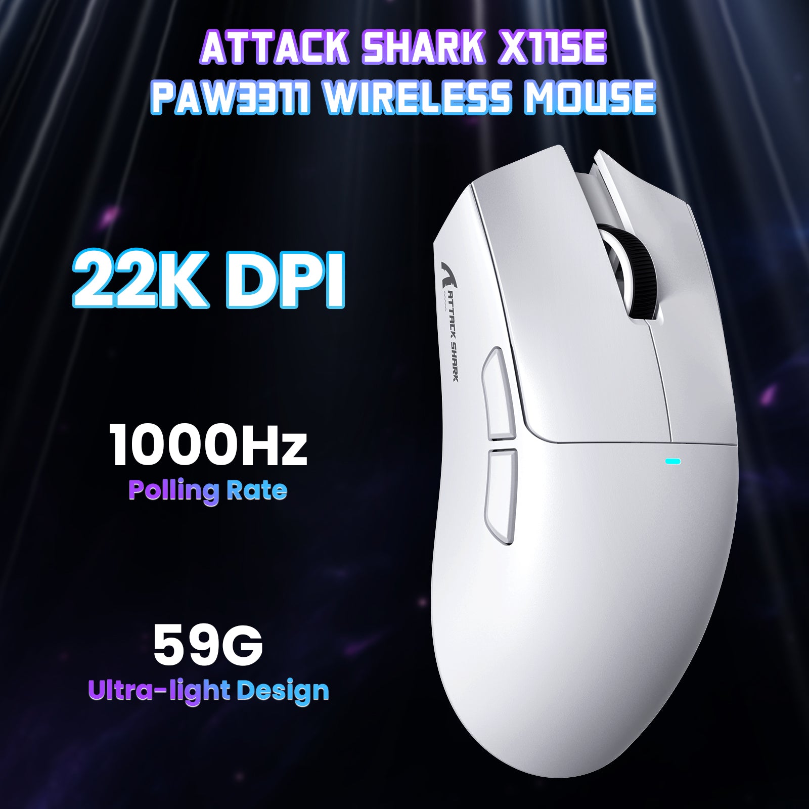 Mouse Gamer Sem Fio ATTACK SHARK X11SE