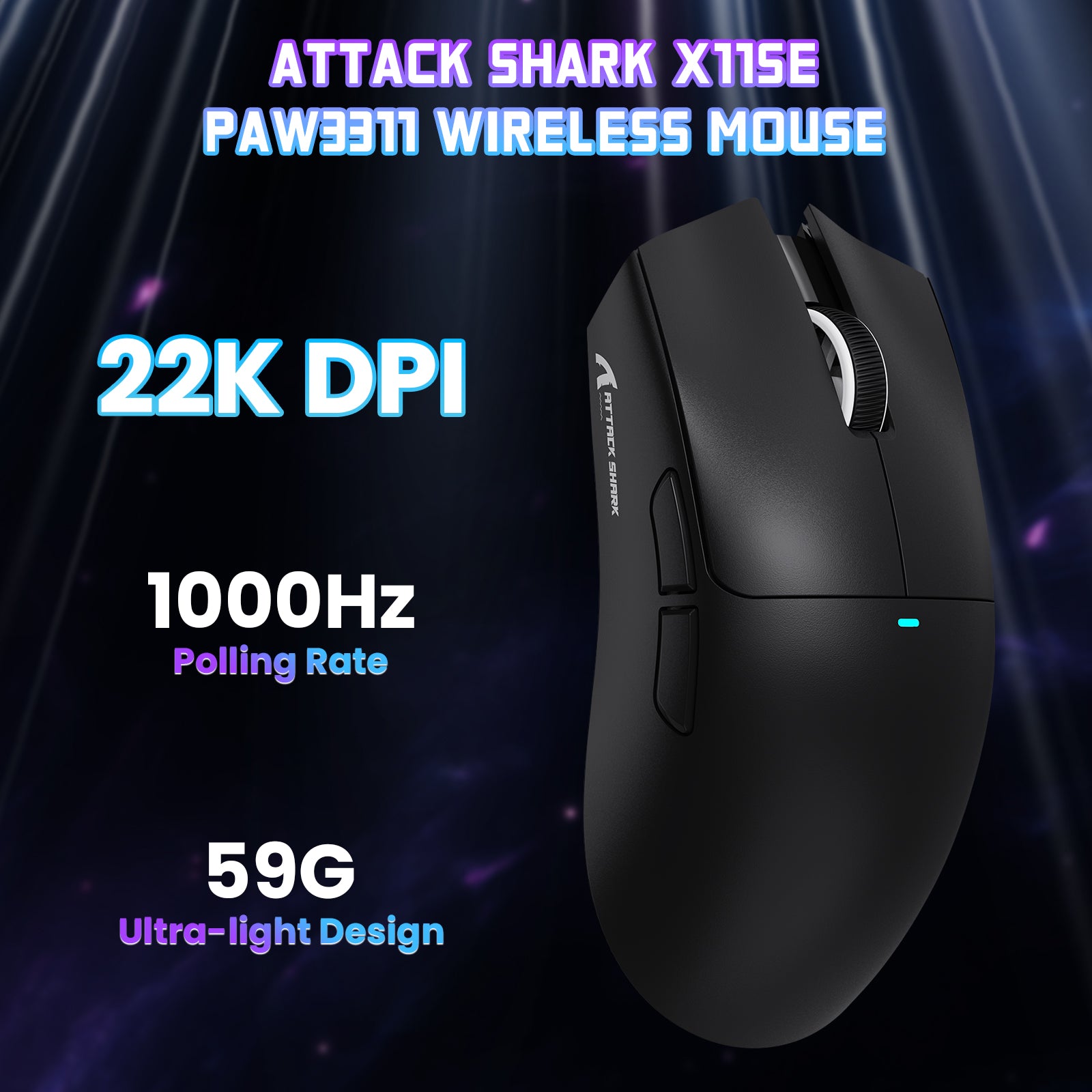 Mouse Gamer Sem Fio ATTACK SHARK X11SE