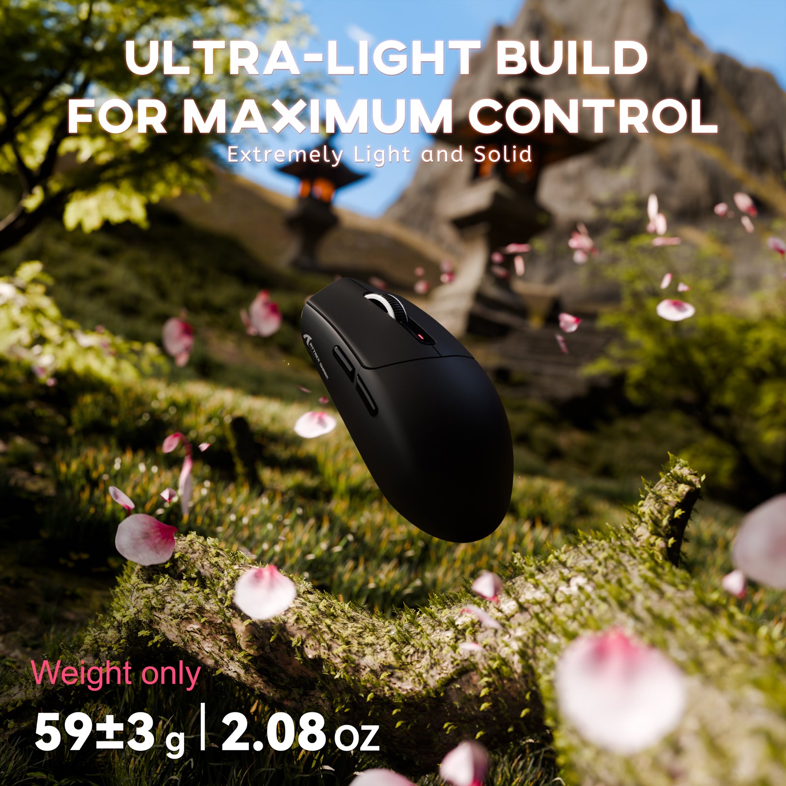 Mouse Gamer Sem Fio Tri-modo ATTACK SHARK G3 25000 DPI Ultraleve