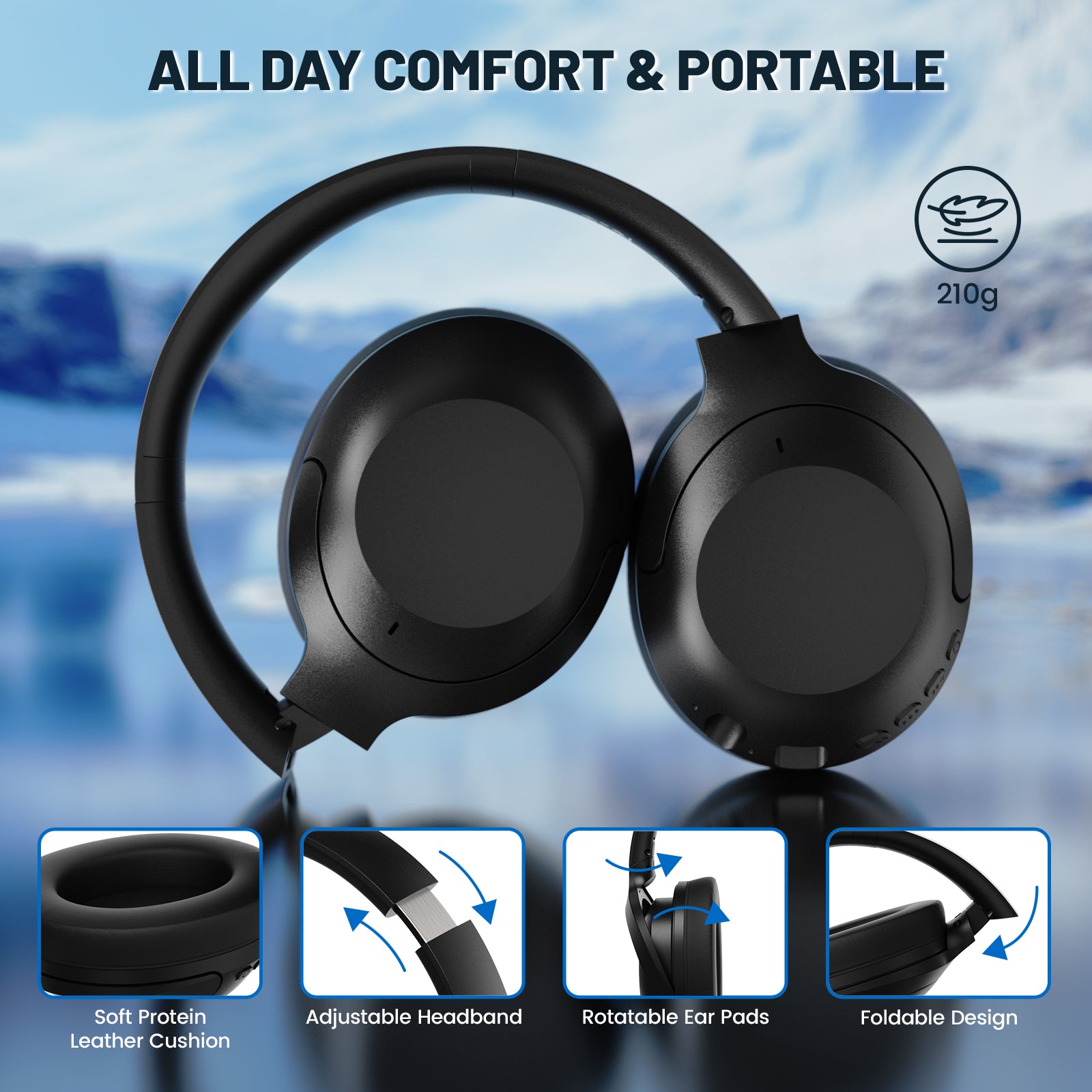 ATTACK SHARK G300 ANC Headphones - Lightweight & Foldable Design
