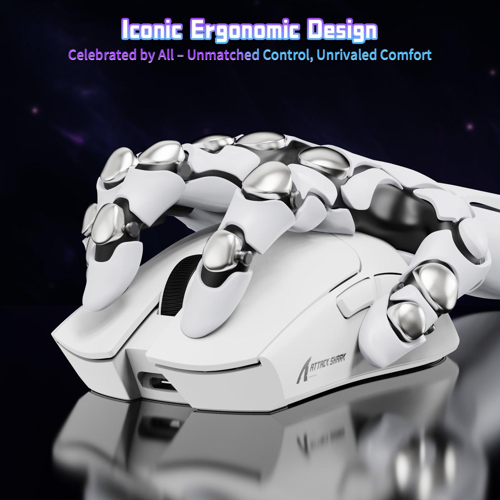 ATTACK SHARK X11SE wireless gaming mouse, iconic ergonomic design for unmatched control and comfort.