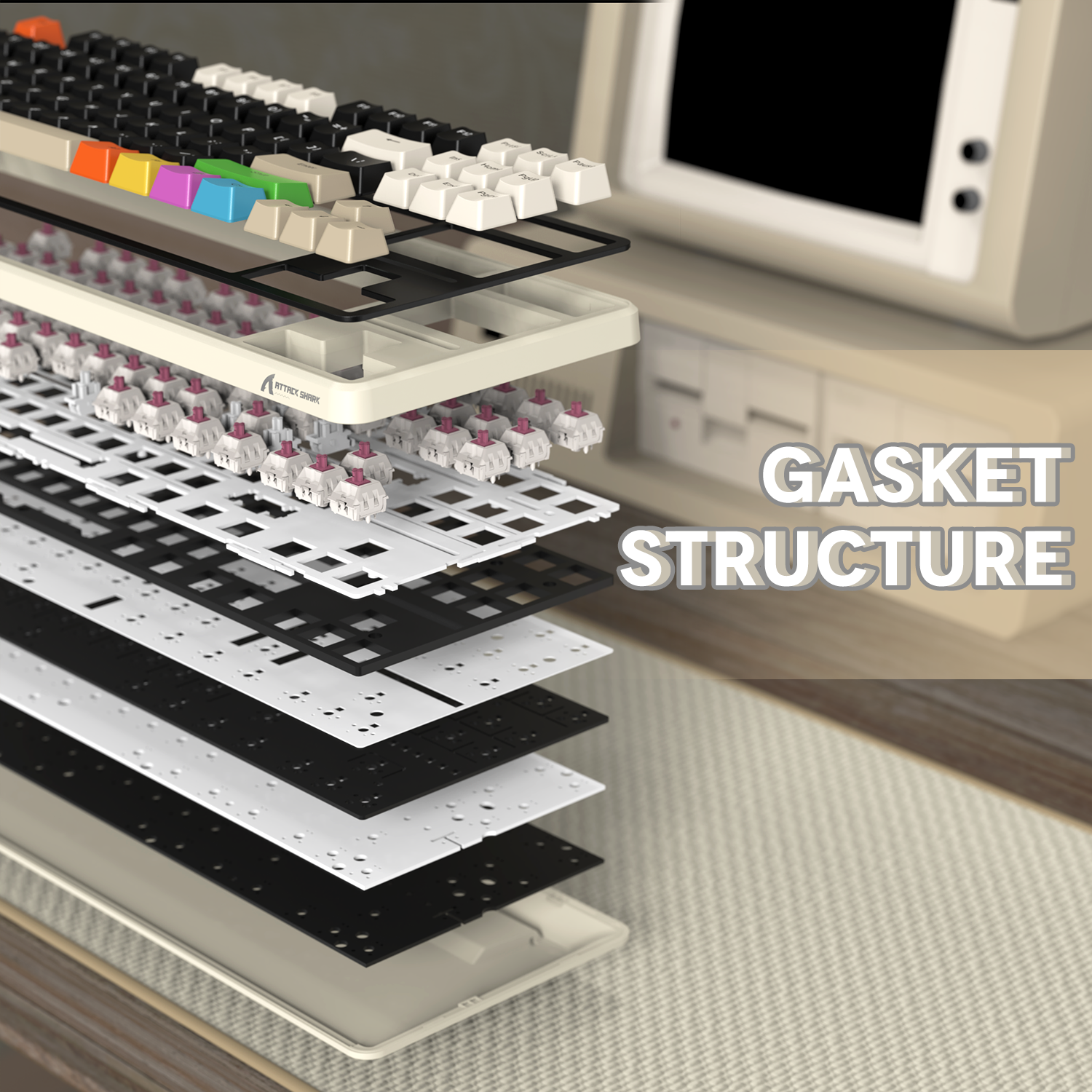 Teclado Mecânico com Junta Tri-modo ATTACK SHARK X87
