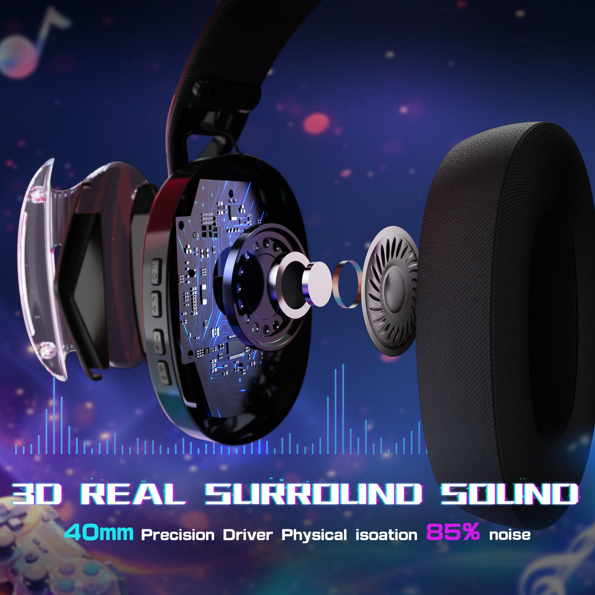 Headset Gamer Tri-Modo Ultraleve ATTACK SHARK L60