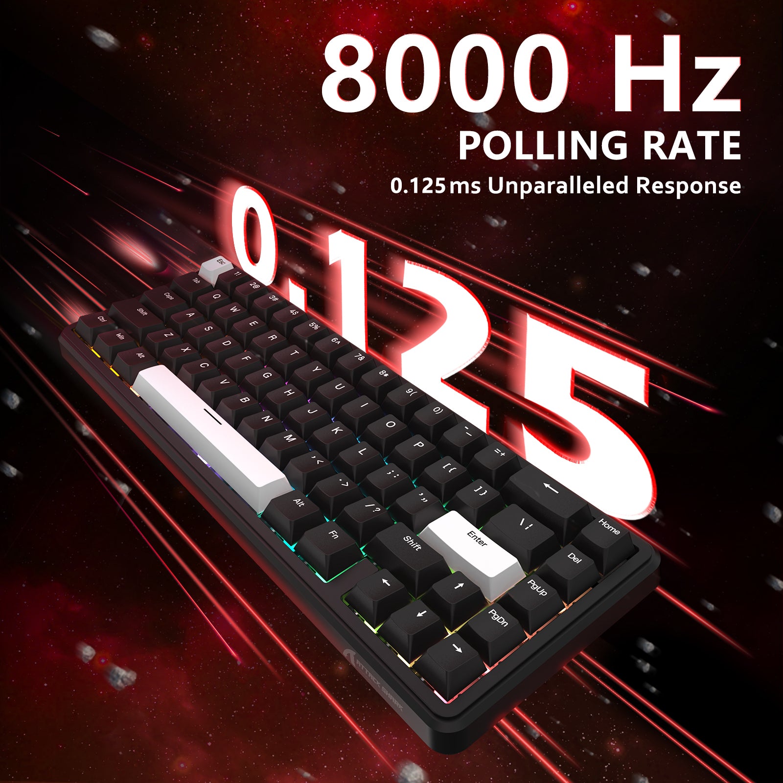 ATTACK SHARK X65 HE Keyboard, 8000Hz Polling Rate, 0.125ms Response