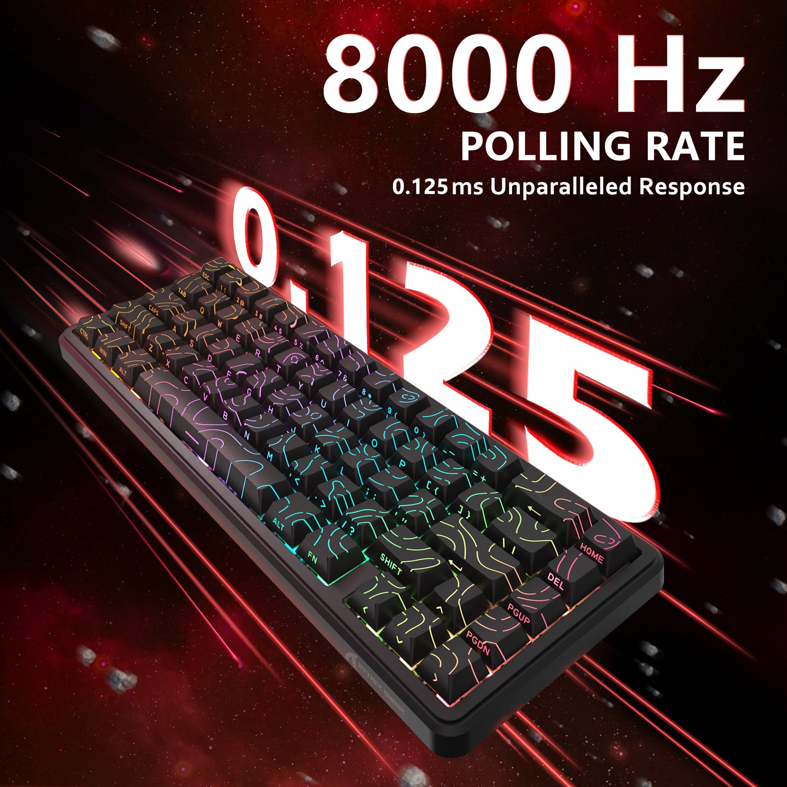 Teclado ATTACK SHARK X65 HE com chave magnética de disparo rápido