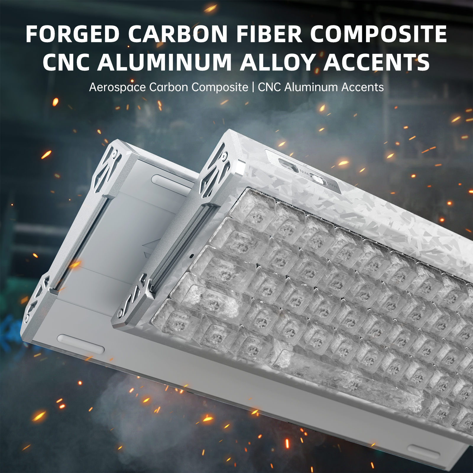 Teclado ATTACK SHARK R68 HE Fibra de Carbono com Ativação Rápida e Switch Magnético