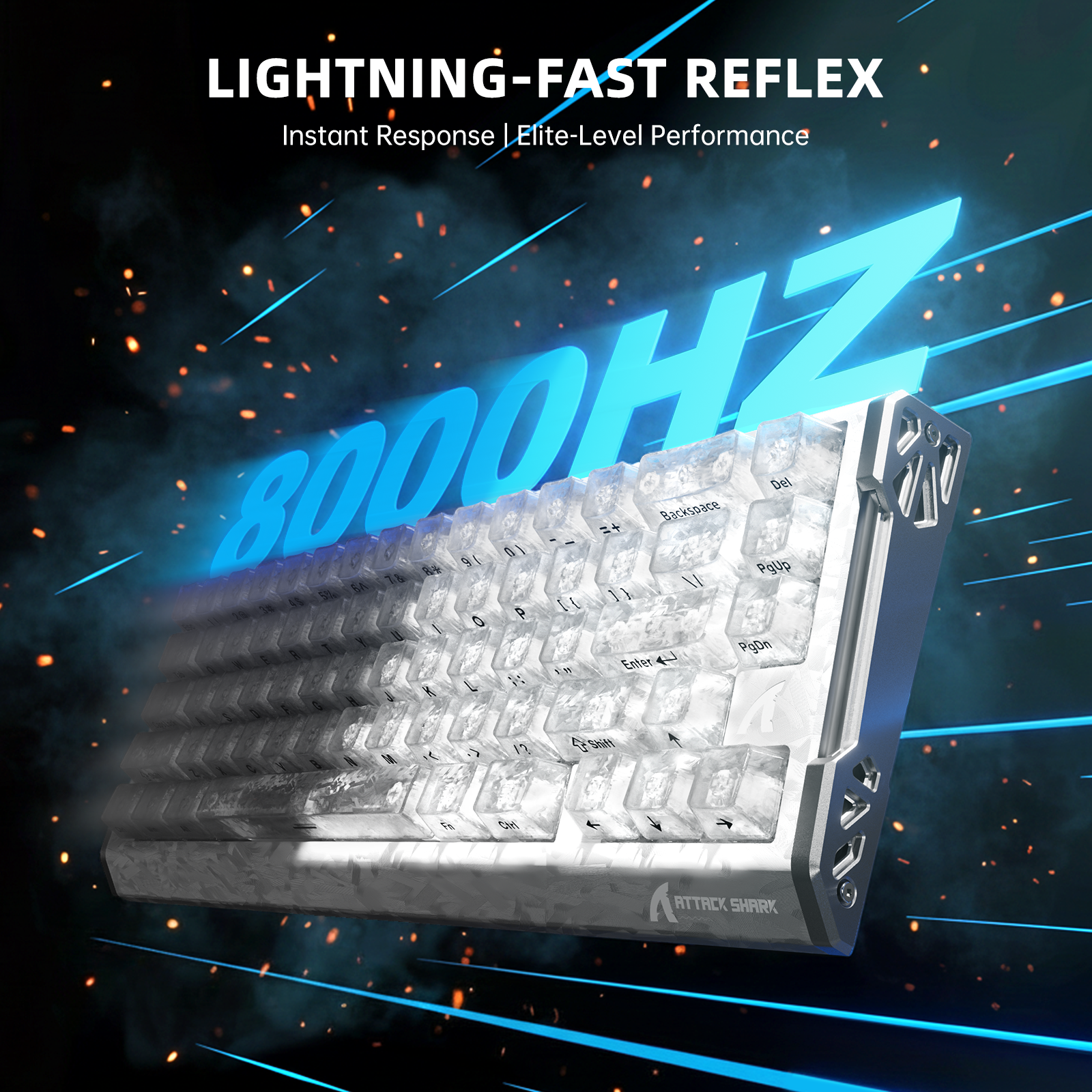 Teclado ATTACK SHARK R68 HE Fibra de Carbono com Ativação Rápida e Switch Magnético