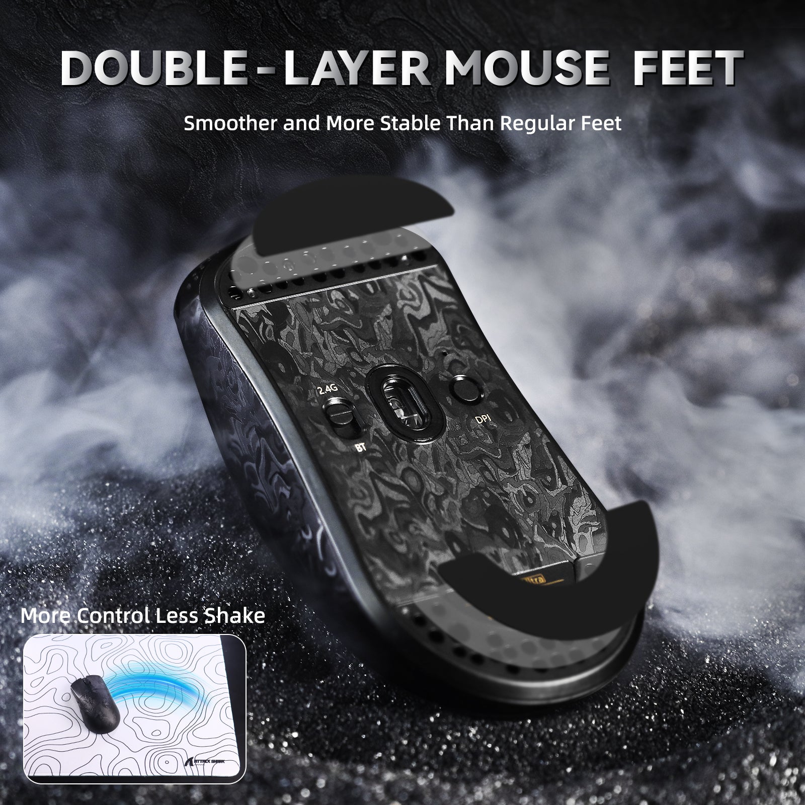 Mouse Gamer Sem Fio ATTACK SHARK R11 ULTRA Fibra de Carbono 8K PAW3950MAX