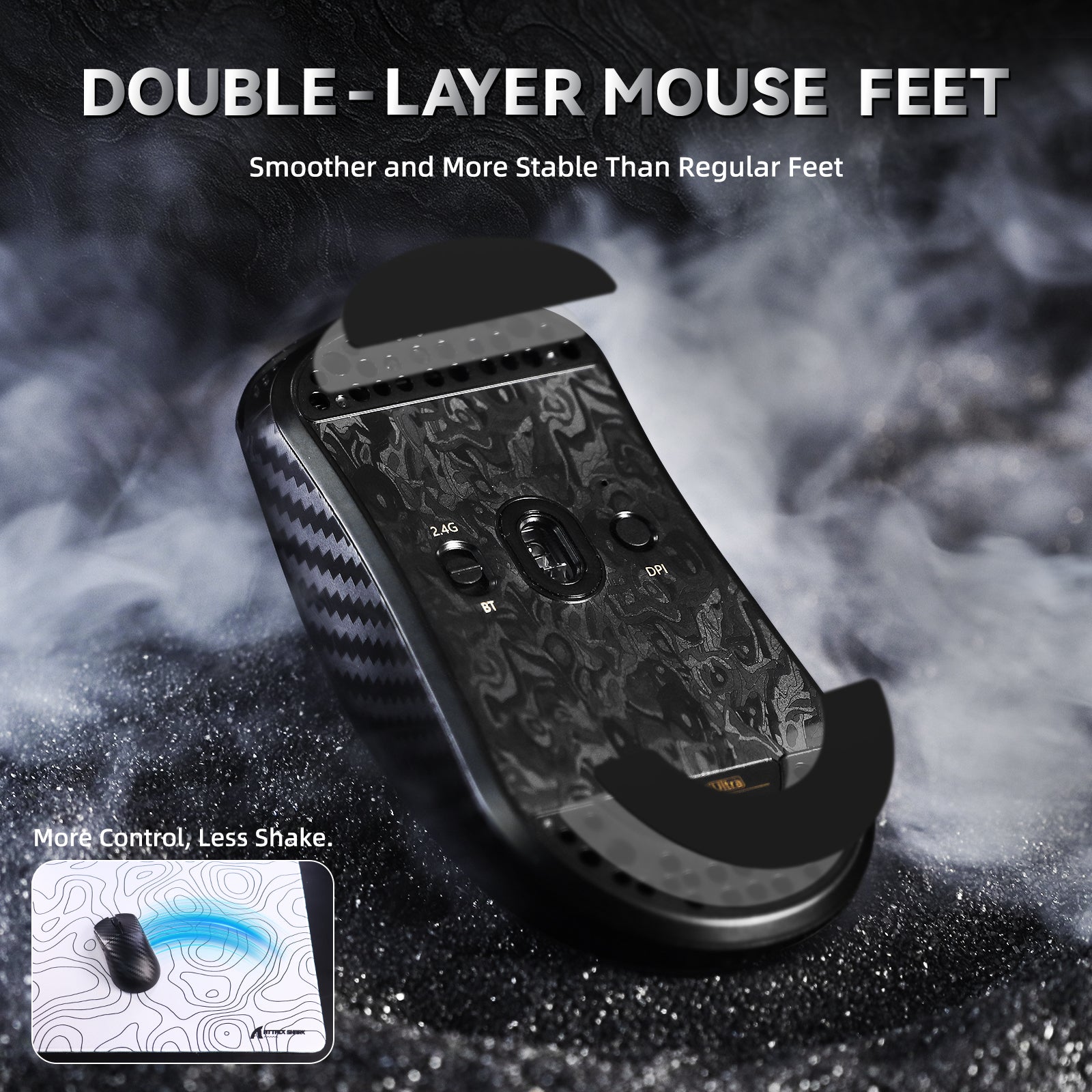 Mouse Gamer Sem Fio ATTACK SHARK R11 ULTRA Fibra de Carbono 8K PAW3950MAX