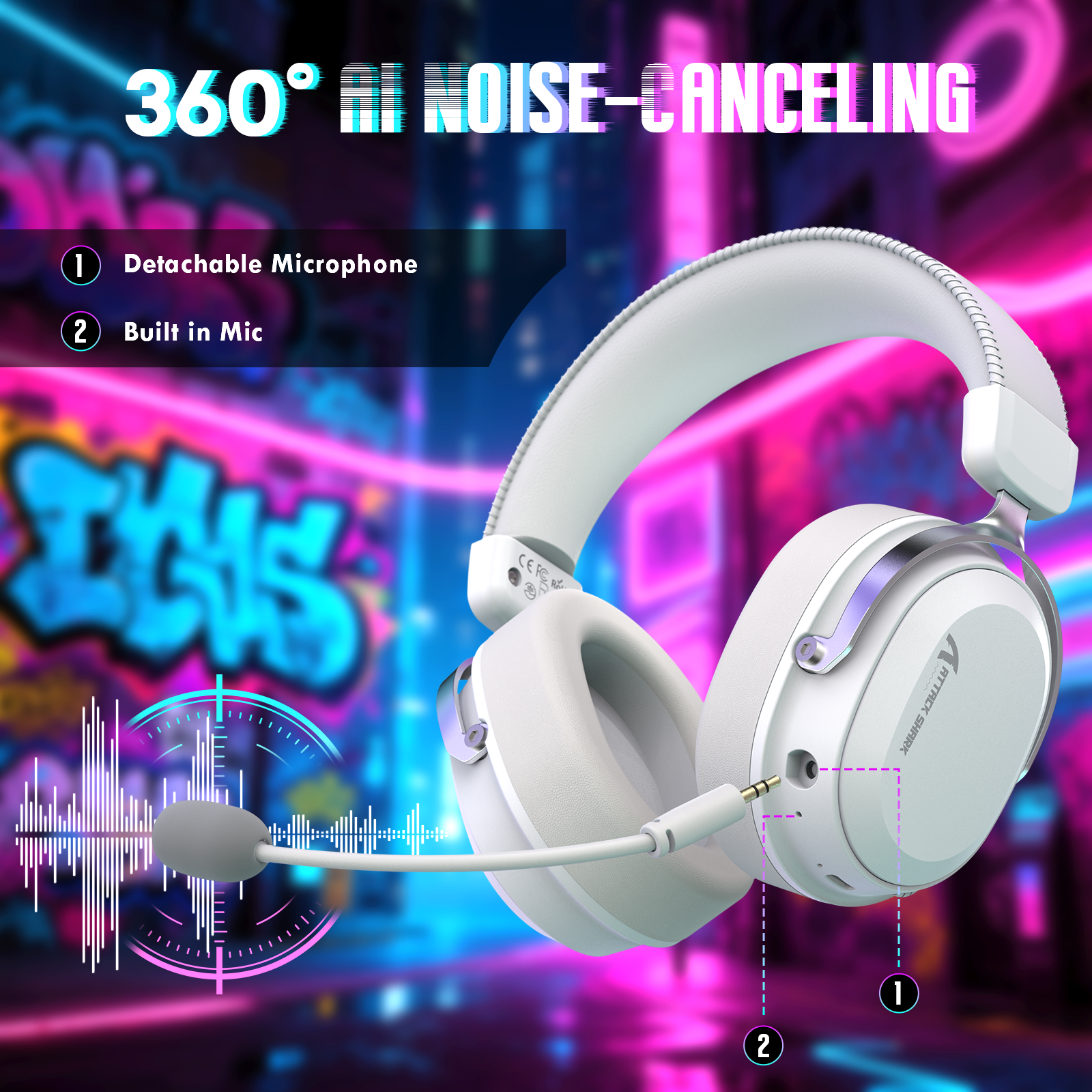 Headset Gamer Sem Fio ATTACK SHARK L30PRO