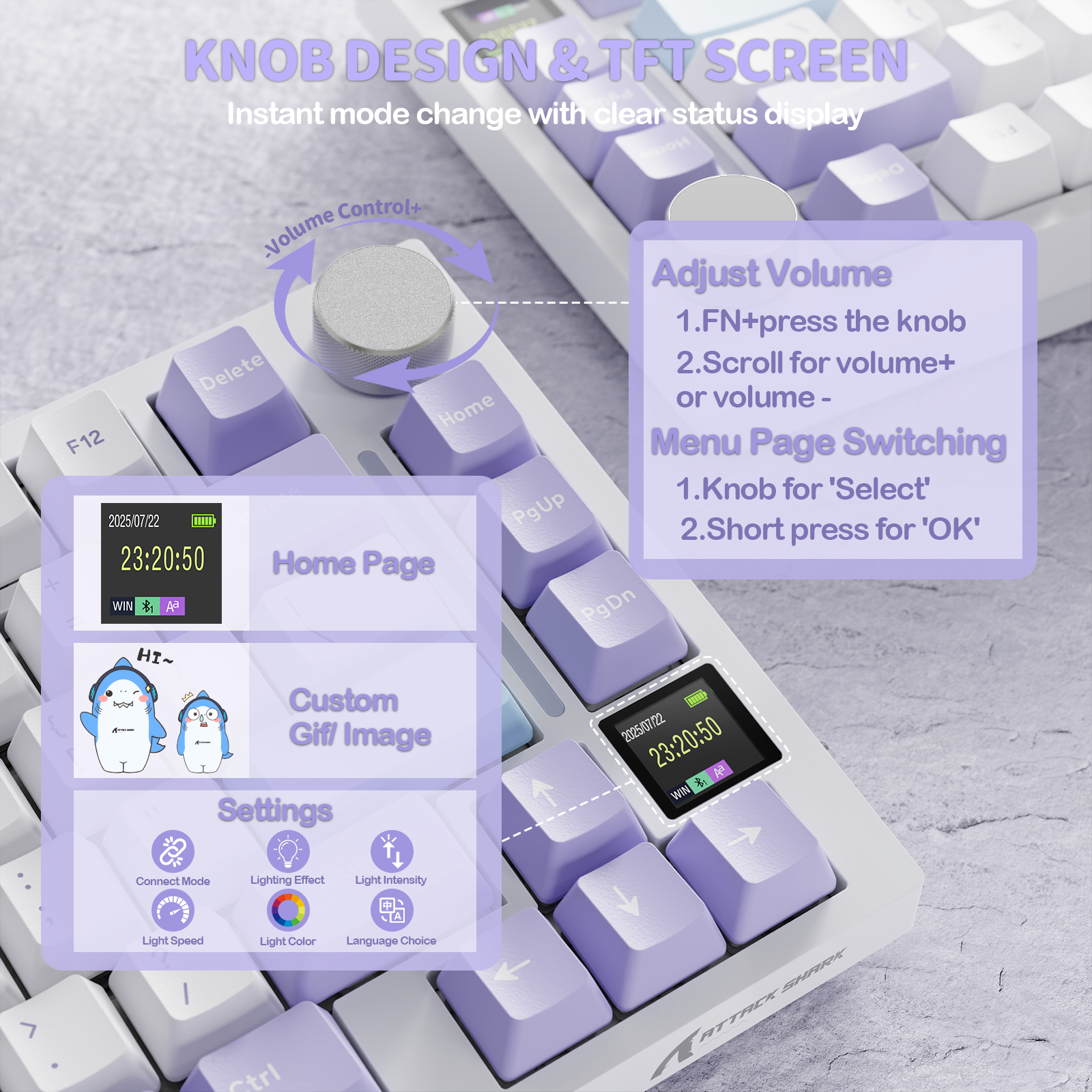 Teclado Mecânico com Junta Tri-modo ATTACK SHARK X820Ultra