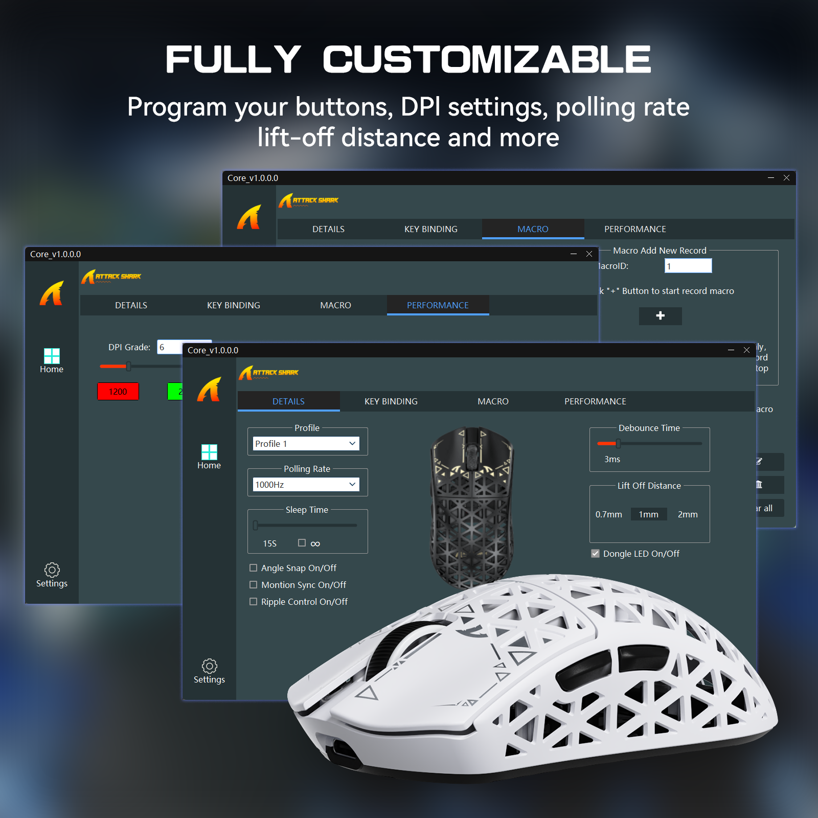 ATTACK SHARK R5 Ultra gaming mouse customization options