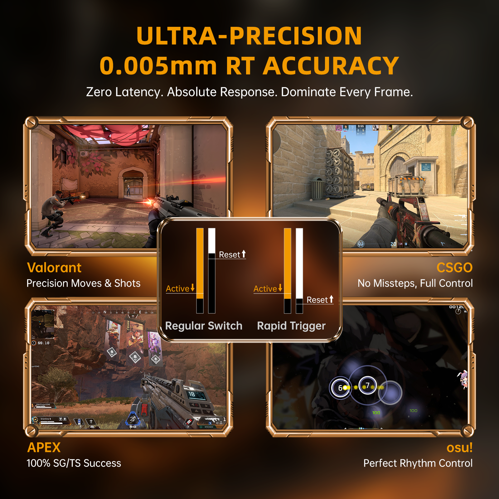 Teclado ATTACK SHARK R68 HE Fibra de Carbono com Ativação Rápida e Switch Magnético