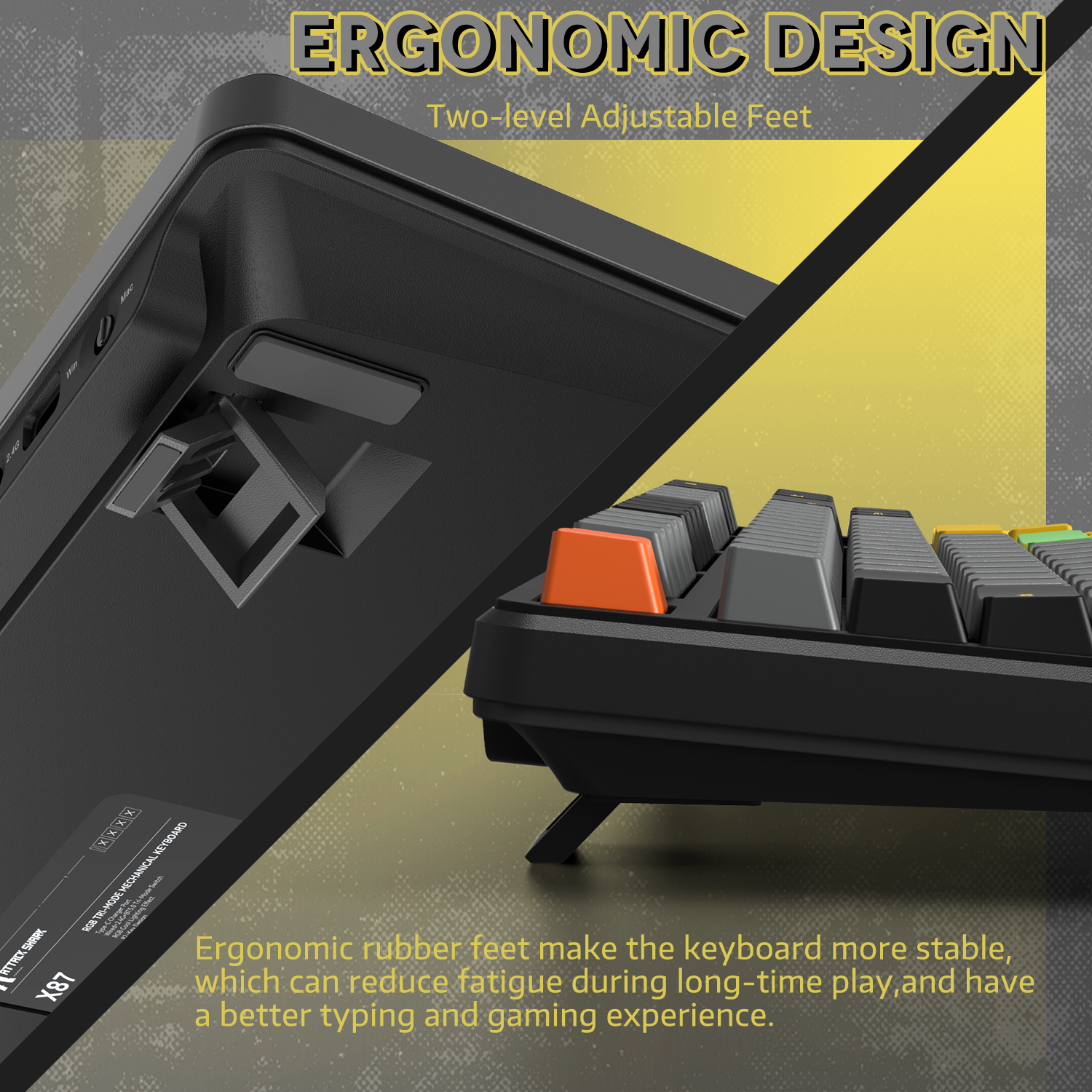 Teclado Mecânico com Junta Tri-modo ATTACK SHARK X87