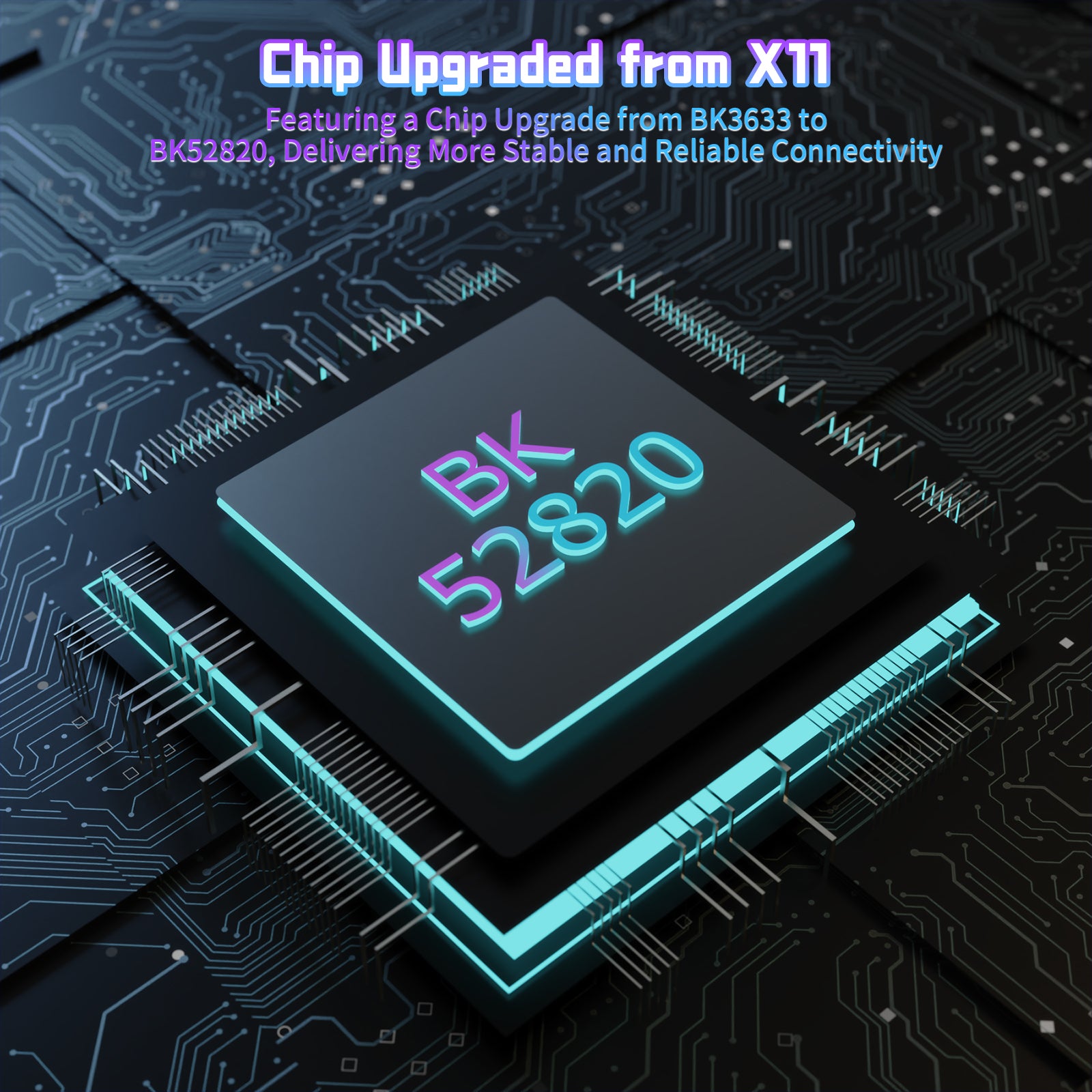 ATTACK SHARK X11SE Wireless Gaming Mouse featuring BK52820 chip upgrade for improved connectivity.