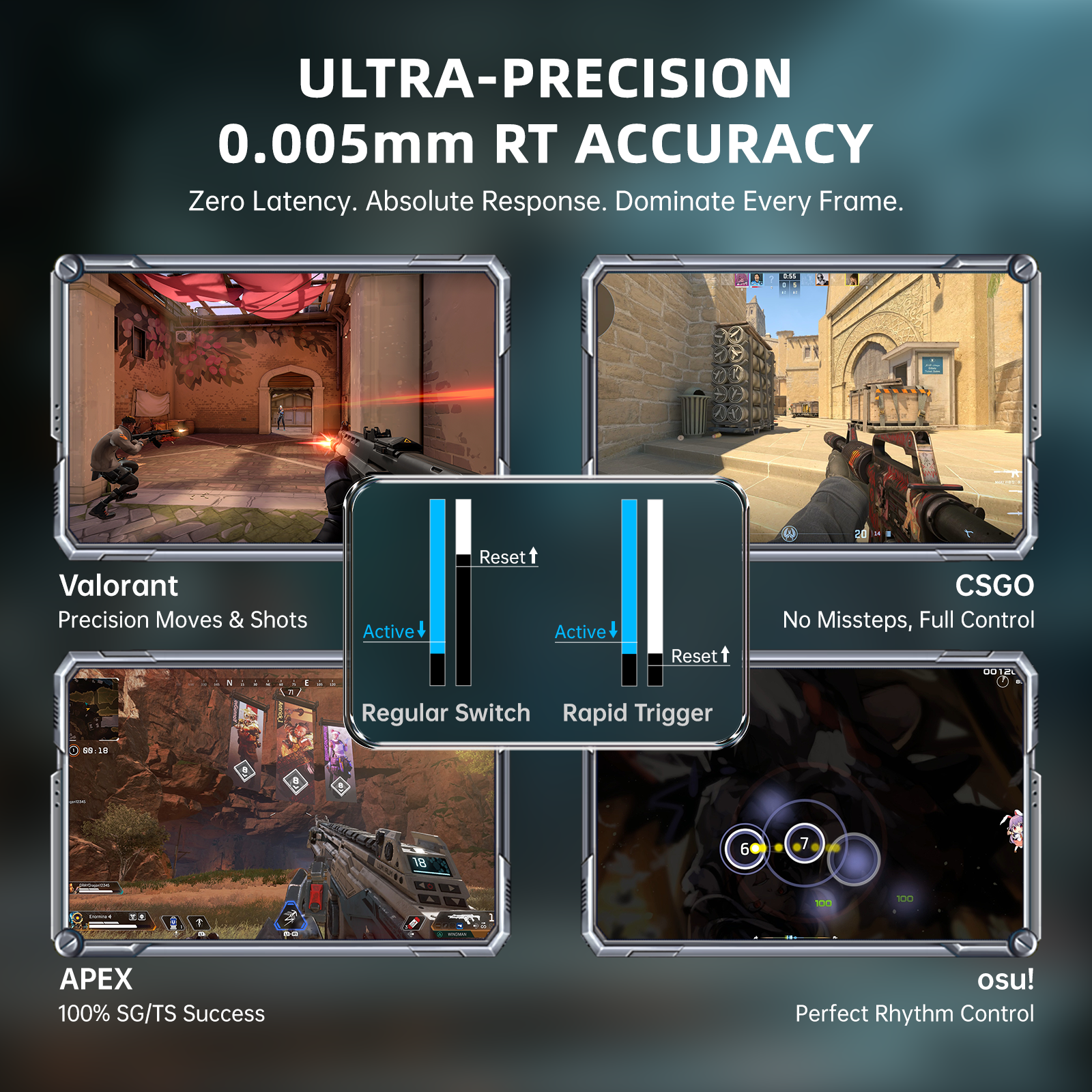 Teclado ATTACK SHARK R68 HE Fibra de Carbono com Ativação Rápida e Switch Magnético