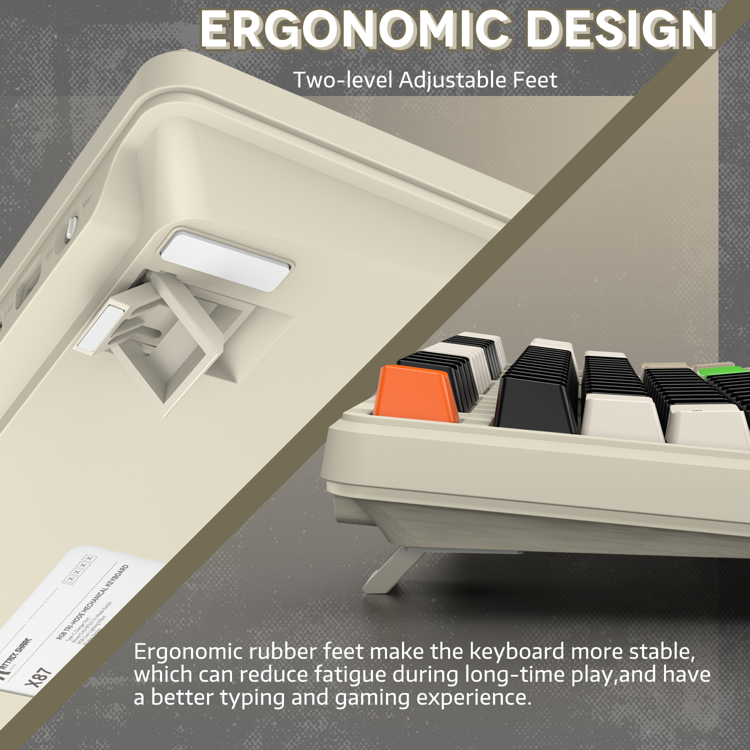 Teclado Mecânico com Junta Tri-modo ATTACK SHARK X87