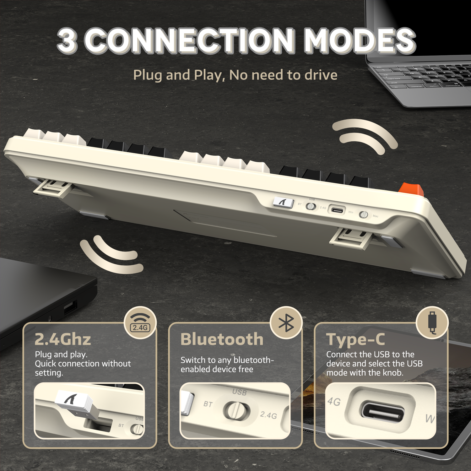 Teclado Mecânico com Junta Tri-modo ATTACK SHARK X87