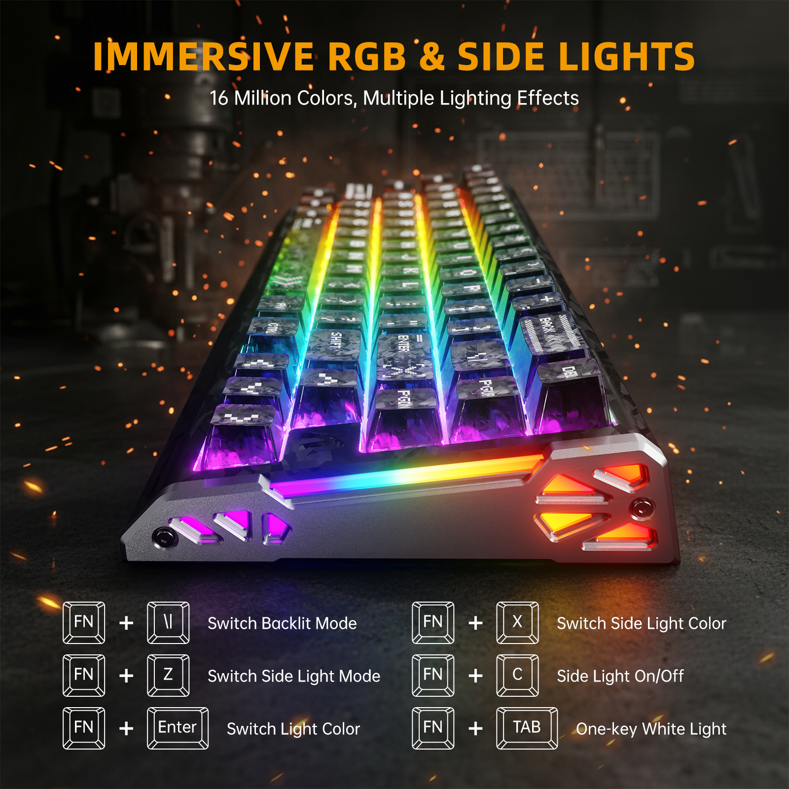 Teclado ATTACK SHARK R68 HE Fibra de Carbono com Ativação Rápida e Switch Magnético
