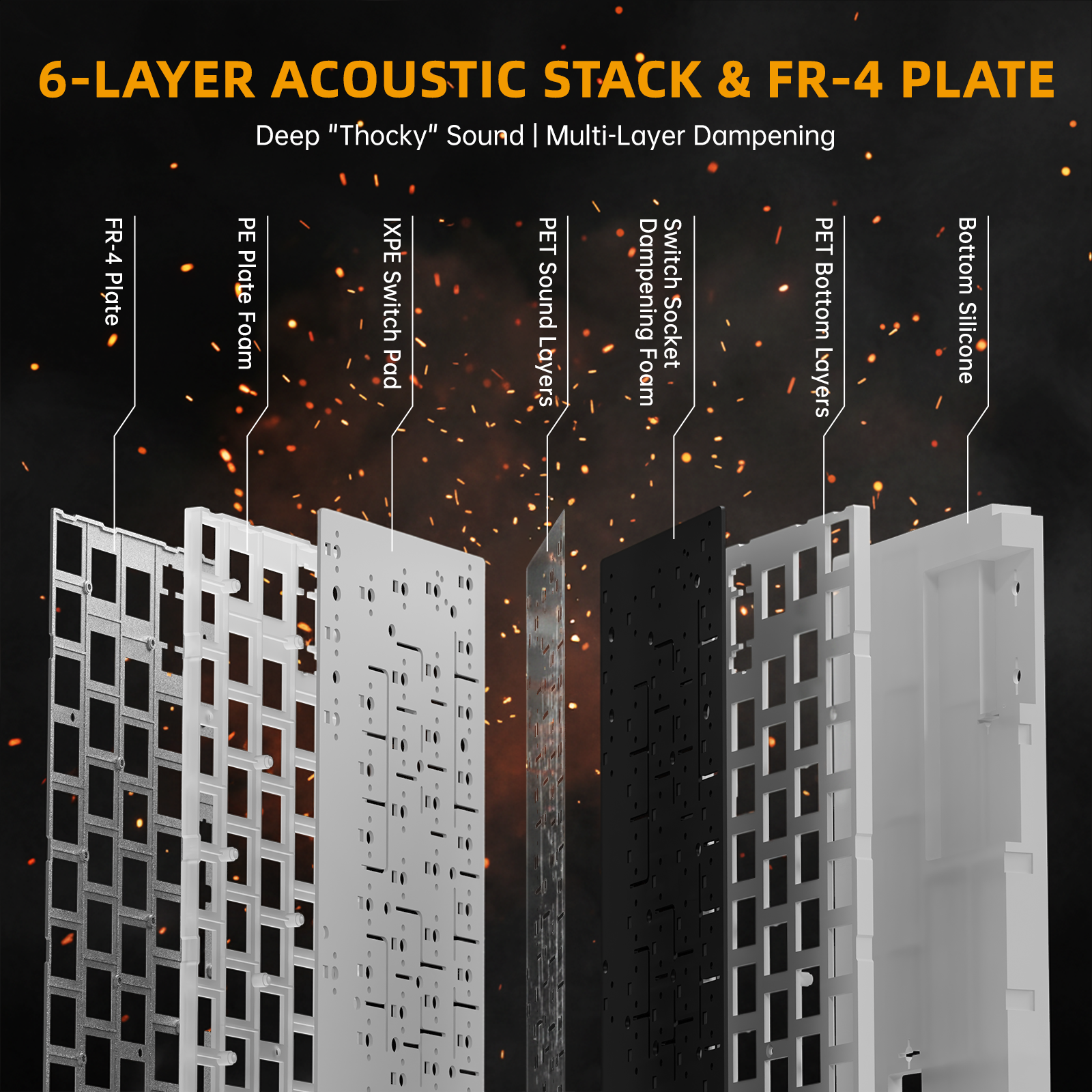 Teclado ATTACK SHARK R68 HE Fibra de Carbono com Ativação Rápida e Switch Magnético