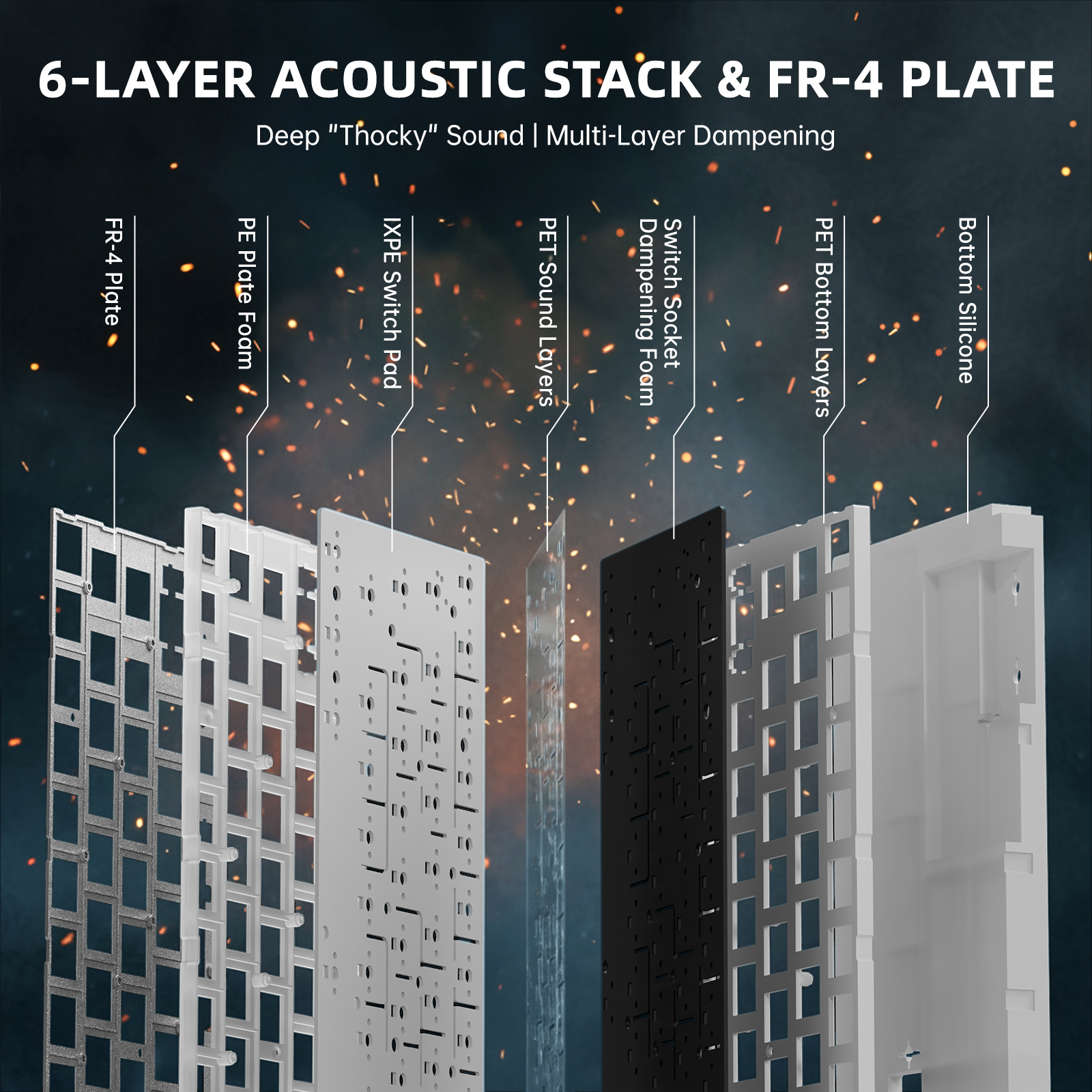 Teclado ATTACK SHARK R68 HE Fibra de Carbono com Ativação Rápida e Switch Magnético