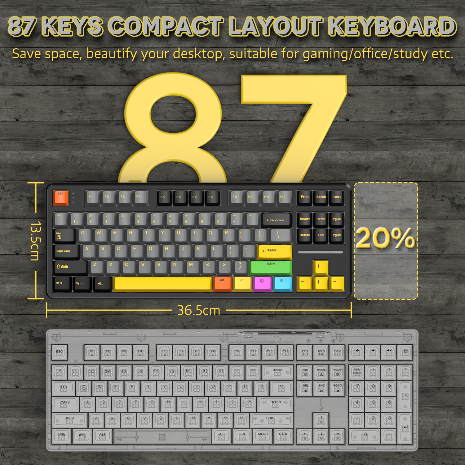 Teclado Mecânico com Junta Tri-modo ATTACK SHARK X87