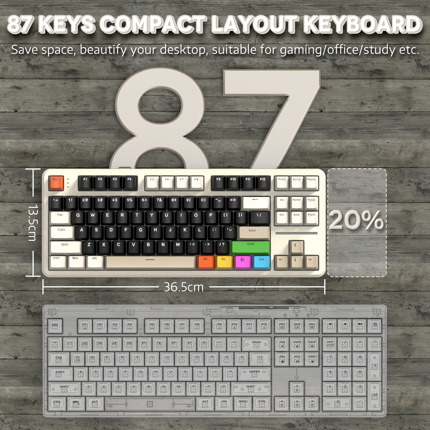 Teclado Mecânico com Junta Tri-modo ATTACK SHARK X87