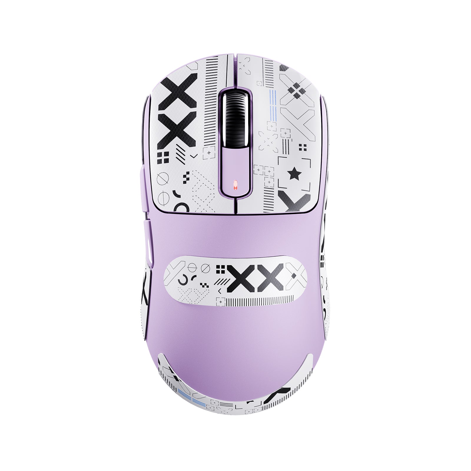 ATTACK SHARK X3 Wireless Gaming Mouse - Lavender with unique graphic design, ergonomic