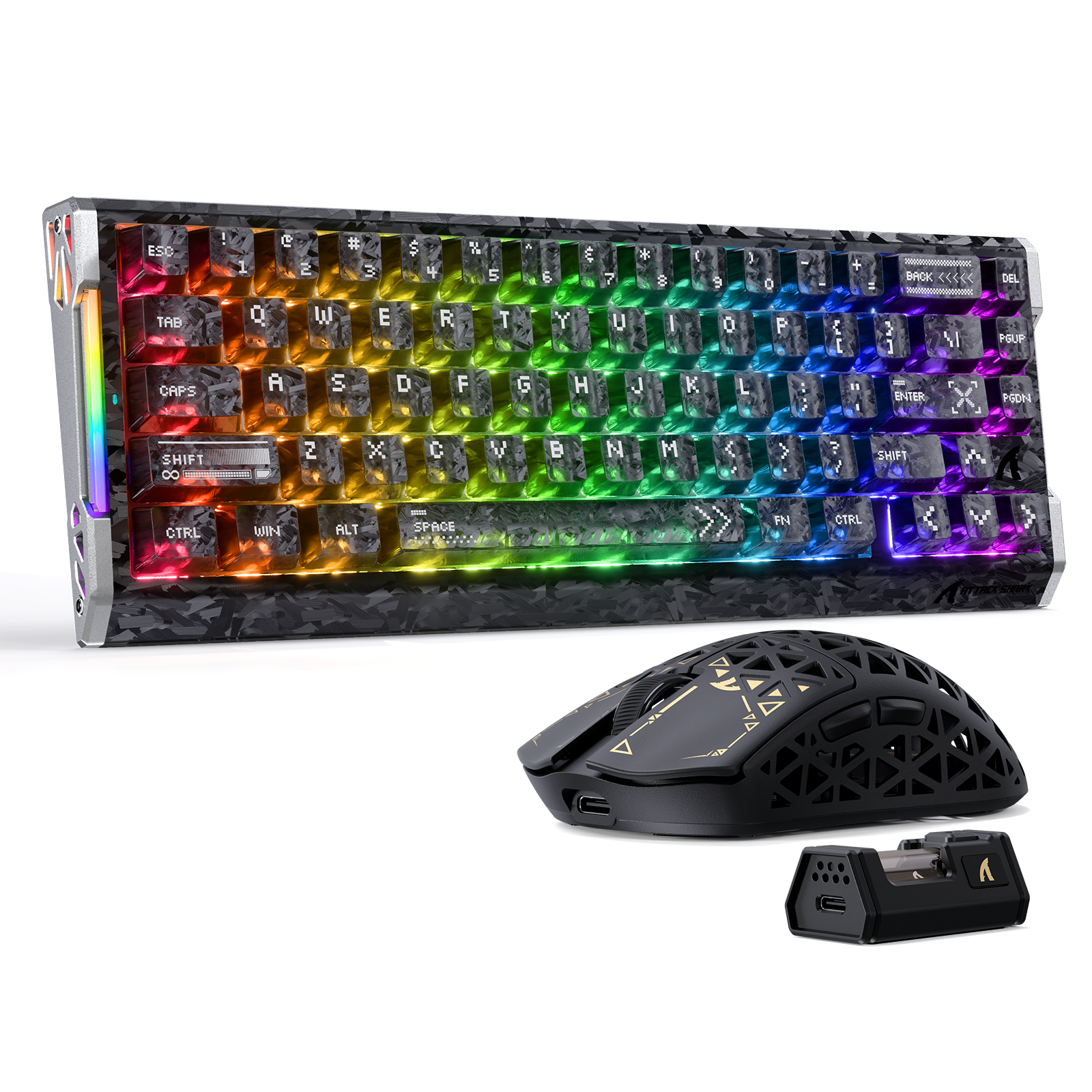 Kit Gamer ATTACK SHARK R68 HE & R5 ULTRA de Fibra de Carbono