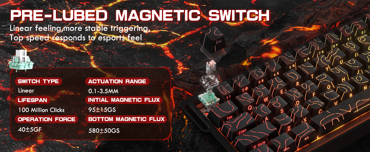 Teclado ATTACK SHARK X68PRO HE sem fio com gatilho rápido e cabo espiralado