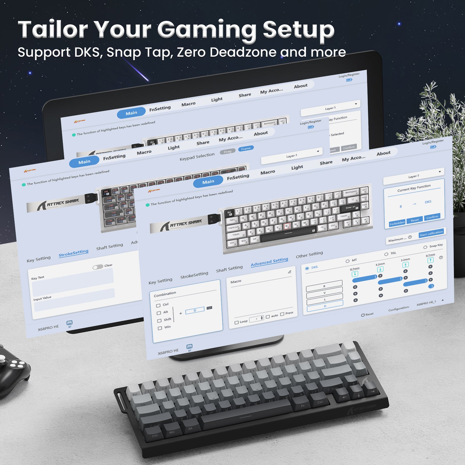 X68 Pro HE Keyboard driver customization interface